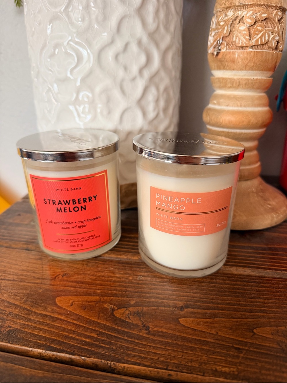 White Barn Strawberry Melon & Pineapple Mango Scented Candles